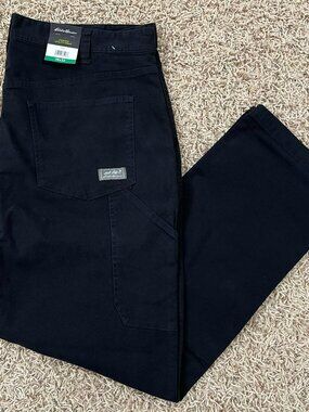 Eddie Bauer Men’s Canvas Utility Pants Black, Size 38x32 (New)